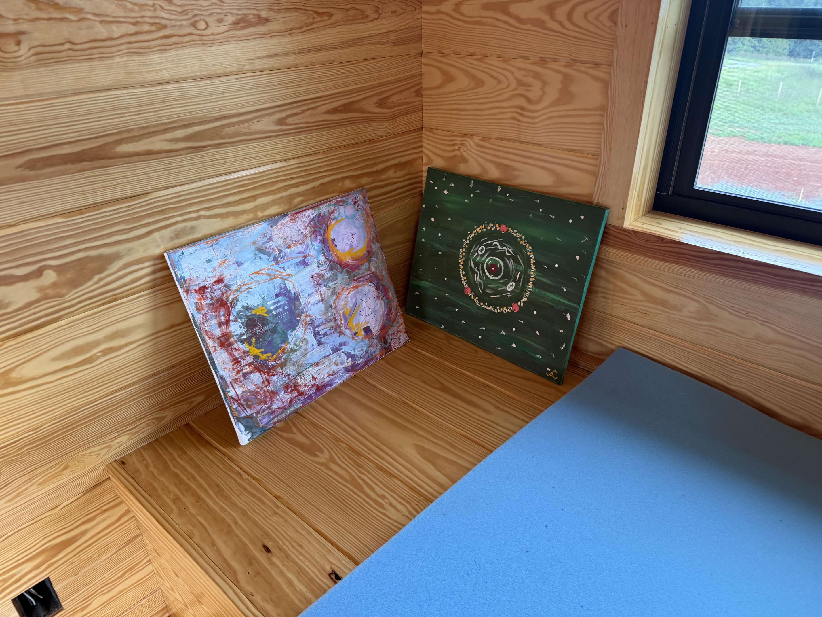 Art therapy paintings created during cohort sessions